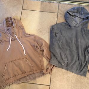 Set of Two Hoodies Free People Favorite Hoodie in Tan and Gray XS